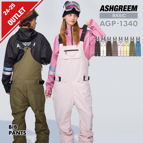 【10月上旬発送予定】 ASHGREEM アッシュグリーム スノーボードウェア ビブパンツ AGP-1340